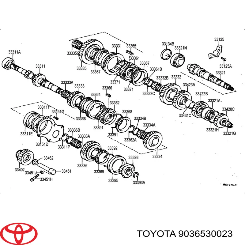 Łożysko wału sprzęgłowego skrzyni biegów Toyota RAV4 2 (XA2)