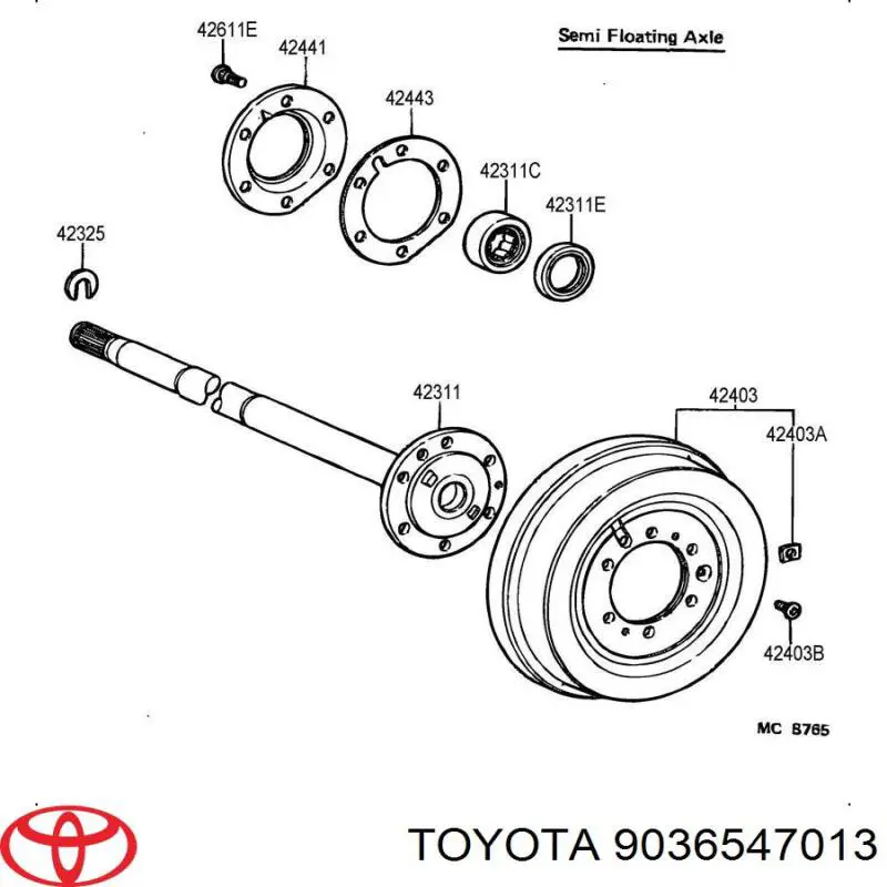 Do koszyka 9036547013 Toyota Lożysko piasty tylnej