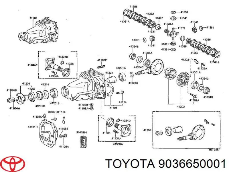 Lożysko półosi mostu tylnego Toyota 903665000171 cena, od 25,42 USD