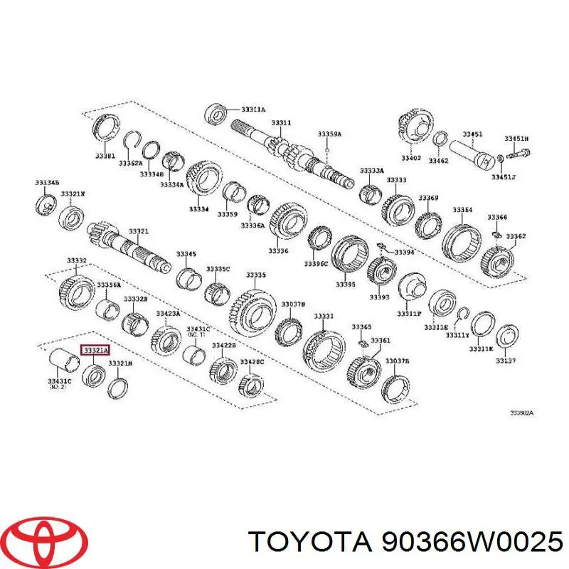 Łożysko wału głównego skrzyni biegów Toyota 9036630096 cena, od 30,77 USD