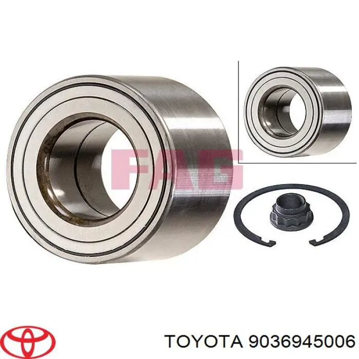 Łożysko piasty przedniej Toyota 9036945006 cena, od 49,03 USD