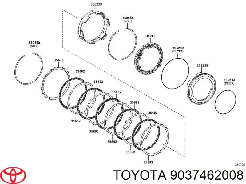 9037462008 Toyota Łożysko podporowe amortyzatora przedniego