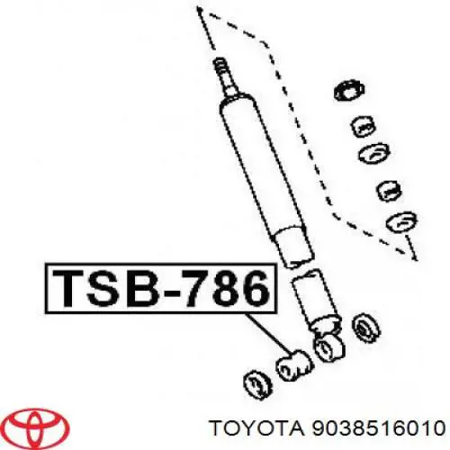 Silentblock amortyzatora tylnego 9038516010 Toyota