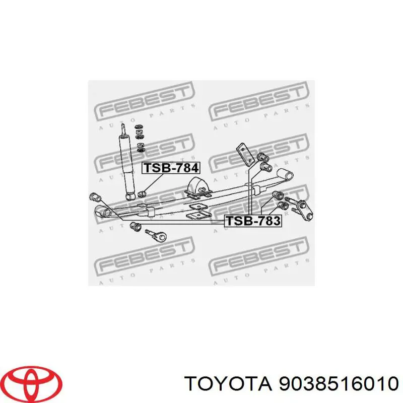 Silentblock amortyzatora tylnego Toyota 9038516010