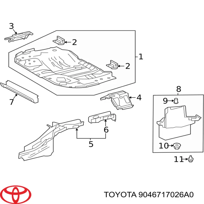 Klips ochronny dna Toyota RAV4 5 (A5)