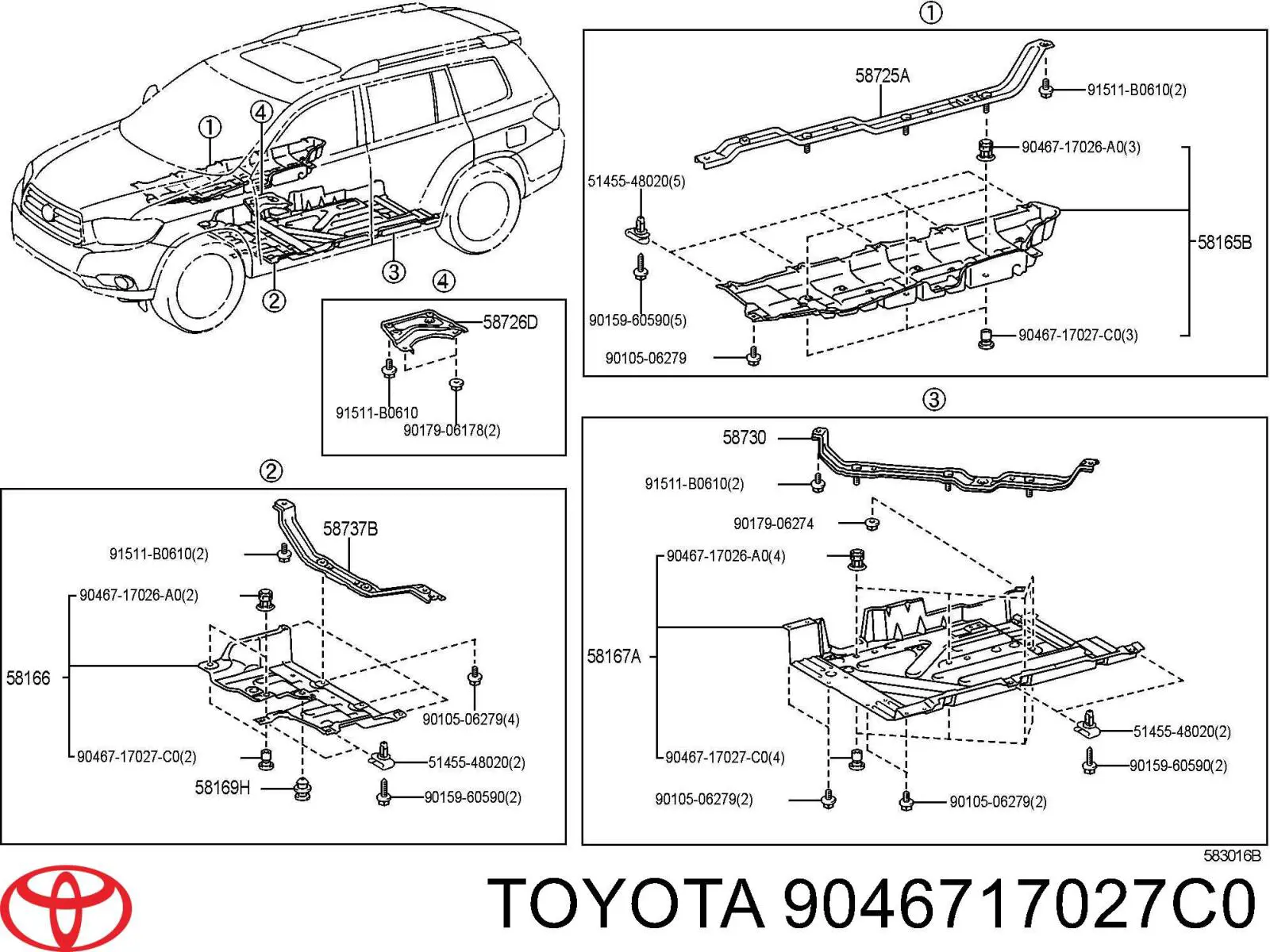 Klips ochronny dna Toyota Yaris (P21)