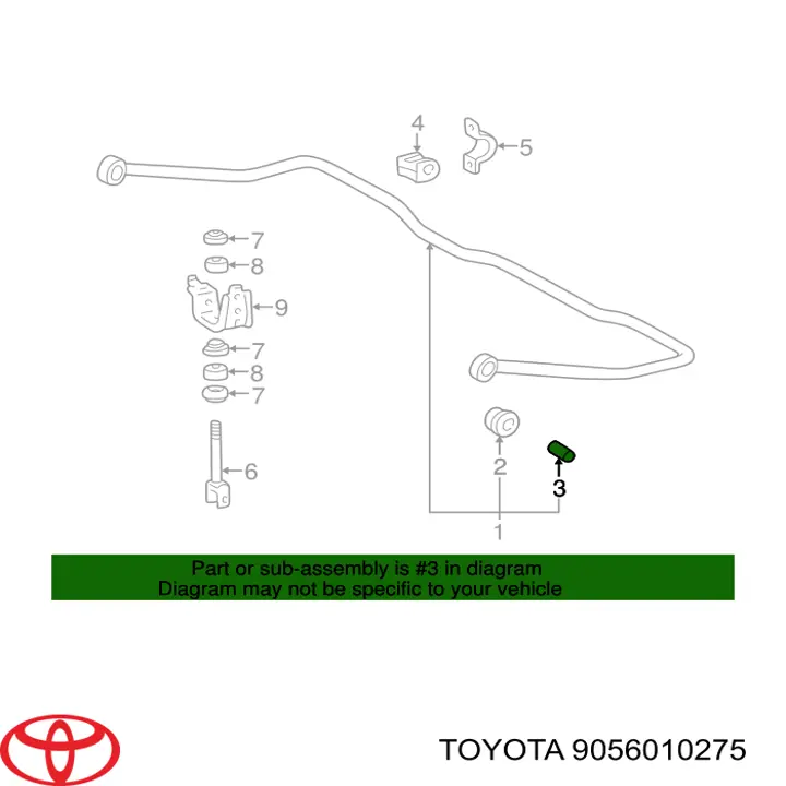 Tuleja łącznika stabilizatora tylnego Toyota 9056010275 cena, od 2,43 USD