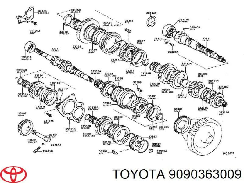 Łożysko wału głównego skrzyni biegów Toyota 9036325034 cena, od 32,12 USD