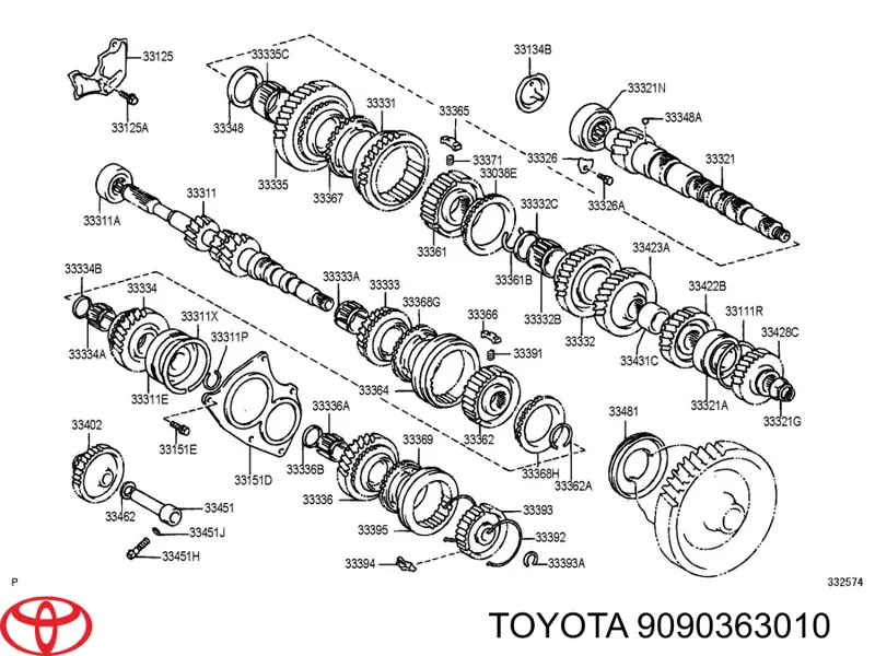 Do koszyka 9090363010 Toyota Łożysko wału głównego skrzyni biegów