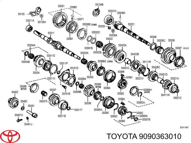 Łożysko wału głównego skrzyni biegów Toyota 9090363010 cena, od 27,79 USD