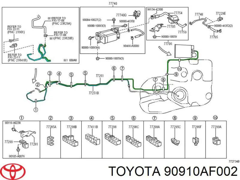 Zawór odpowietrzający zbiornika paliwa do Toyota Sequoia  K6