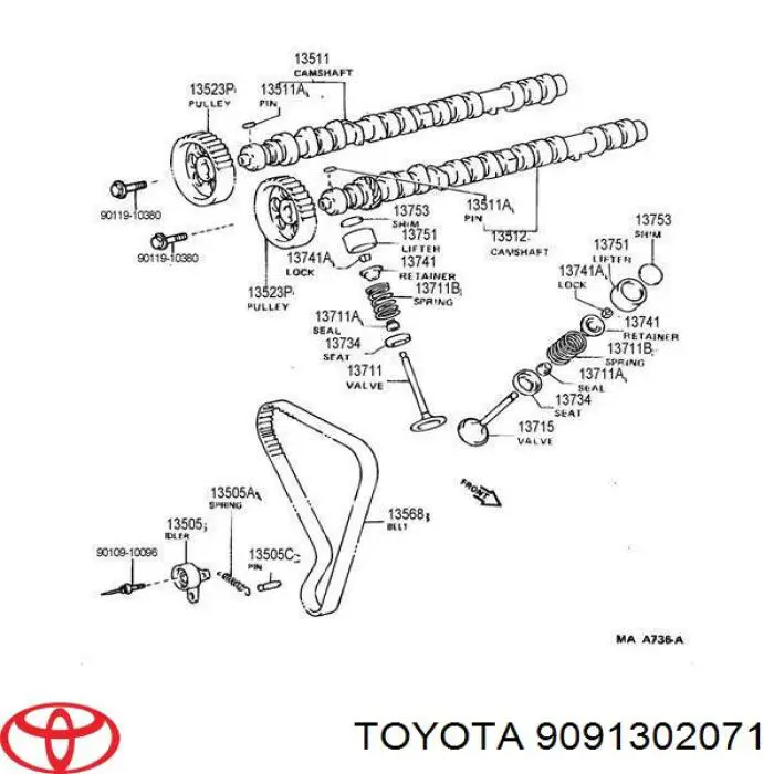 Uszczelniacz zaworu dolotowego/wylotowego Toyota 9091302071 cena, od 0,88 USD