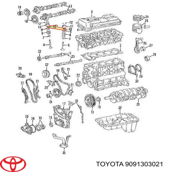 Klin zabezpieczający zawór Toyota 9091303021 cena, od 3,86 USD