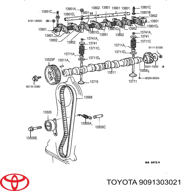 Do koszyka 9091303021 Toyota Klin zabezpieczający zawór