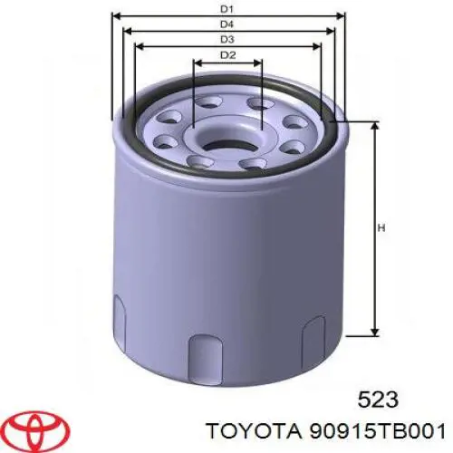 Filtr oleju Toyota 90915TB001