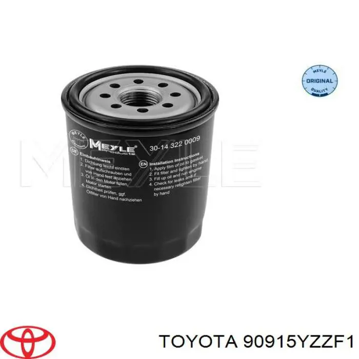 Do koszyka 90915YZZF1 Toyota Filtr oleju