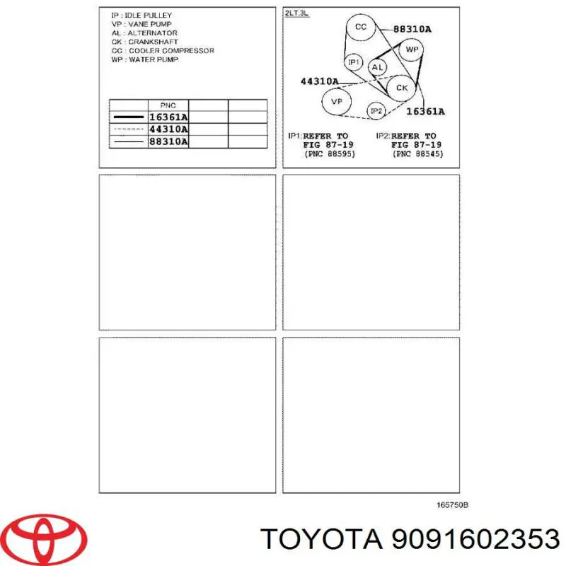Pas napędowy mechanizmów 9091602353 Toyota