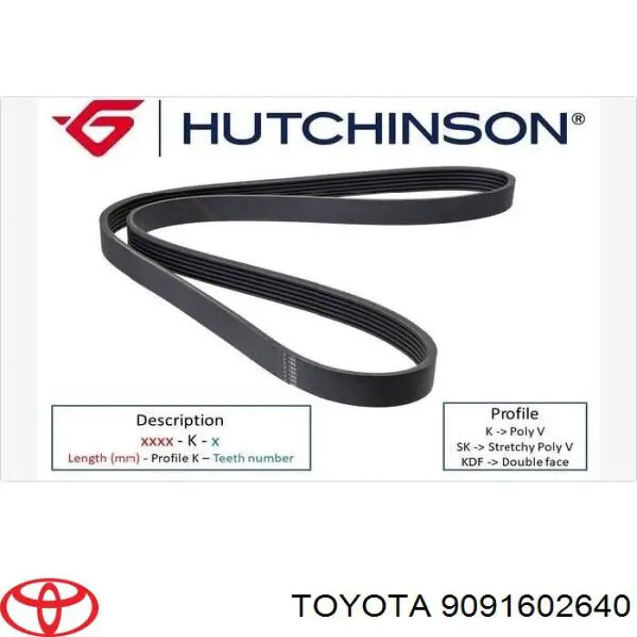 9091602640 Toyota Pas napędowy mechanizmów