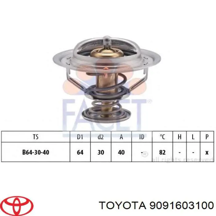 Do koszyka 9091603100 Toyota Termostat