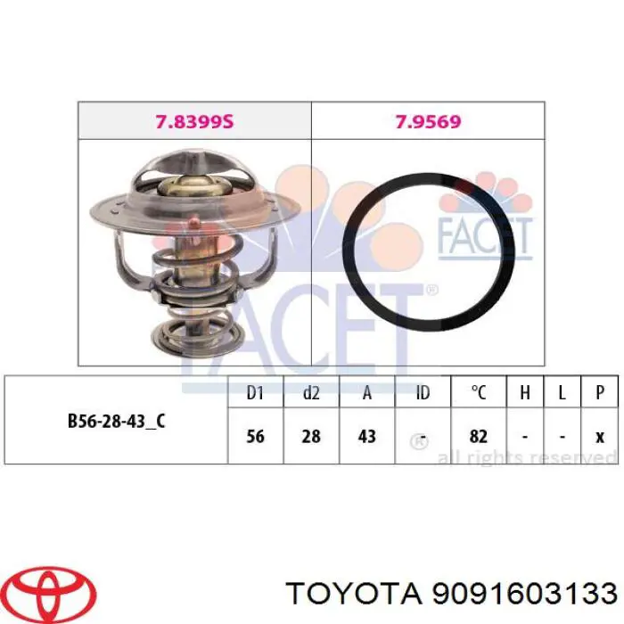 Do koszyka 9091603133 Toyota Termostat