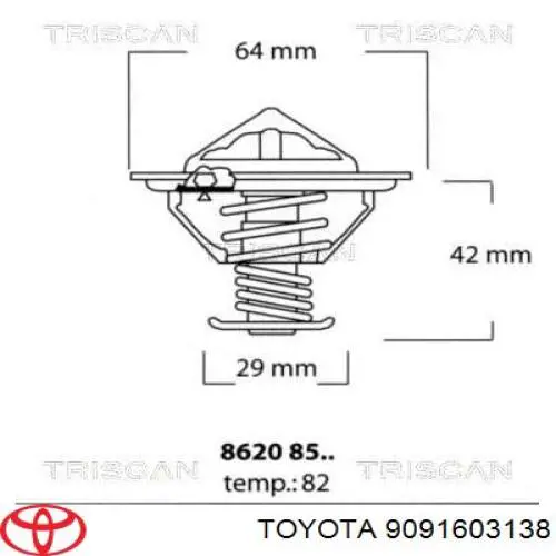 Do koszyka 9091603138 Toyota Termostat