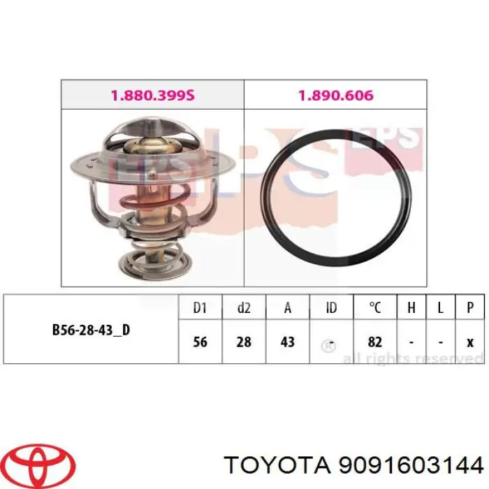 Termostat Toyota 9091603144 cena, od 14,48 USD