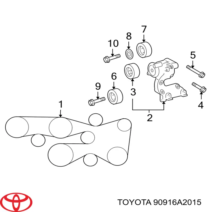 Pas napędowy mechanizmów Toyota 90916A2015 cena, od 25,88 USD