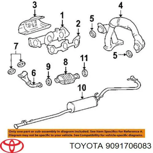 Do koszyka 9091706083 Toyota Uszczelka rury odbiornika tłumika