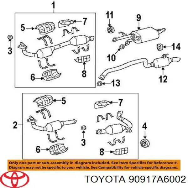 Uszczelka rury odbiornika tłumika do Toyota FORTUNER  N5, N6