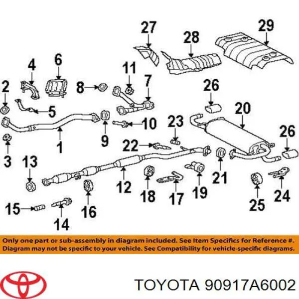 Uszczelka rury odbiornika tłumika Toyota FORTUNER SUV (N5, N6) (2005 - 2012) cena, od 7,67 USD