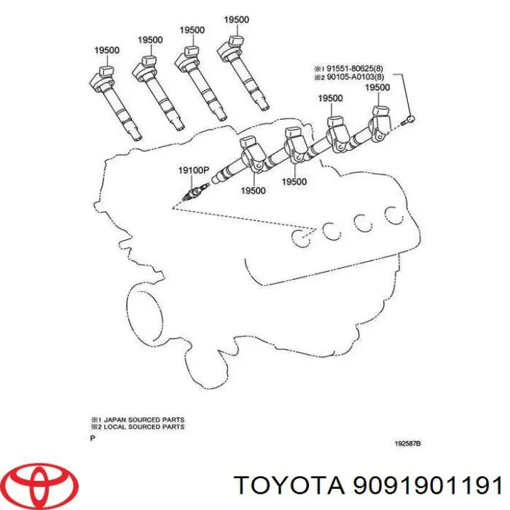 Świeca zapłonowa Toyota 9091901191 cena, od 18,20 USD