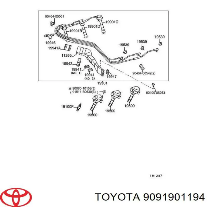 Świeca zapłonowa Toyota 9091901194 cena, od 8,22 USD