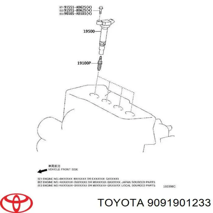 9091901233 Toyota Świeca zapłonowa