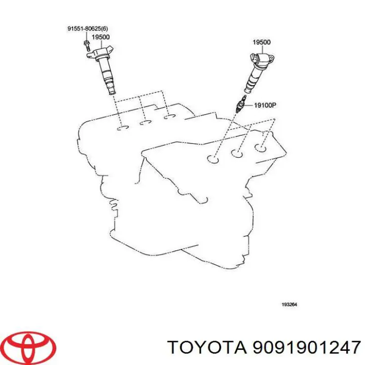 Świeca zapłonowa Toyota 9091901247