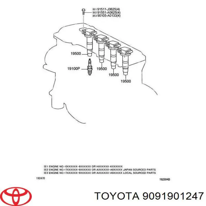 Świeca zapłonowa 9091901247 Toyota