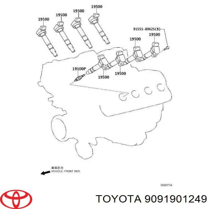 9091901249 Toyota Świeca zapłonowa