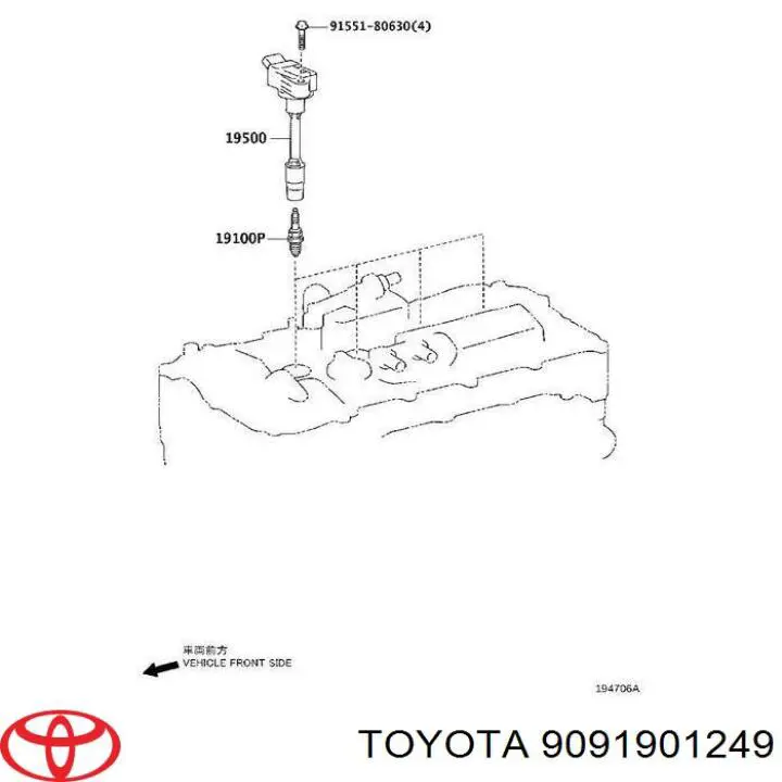 9091901249 Toyota Świeca zapłonowa