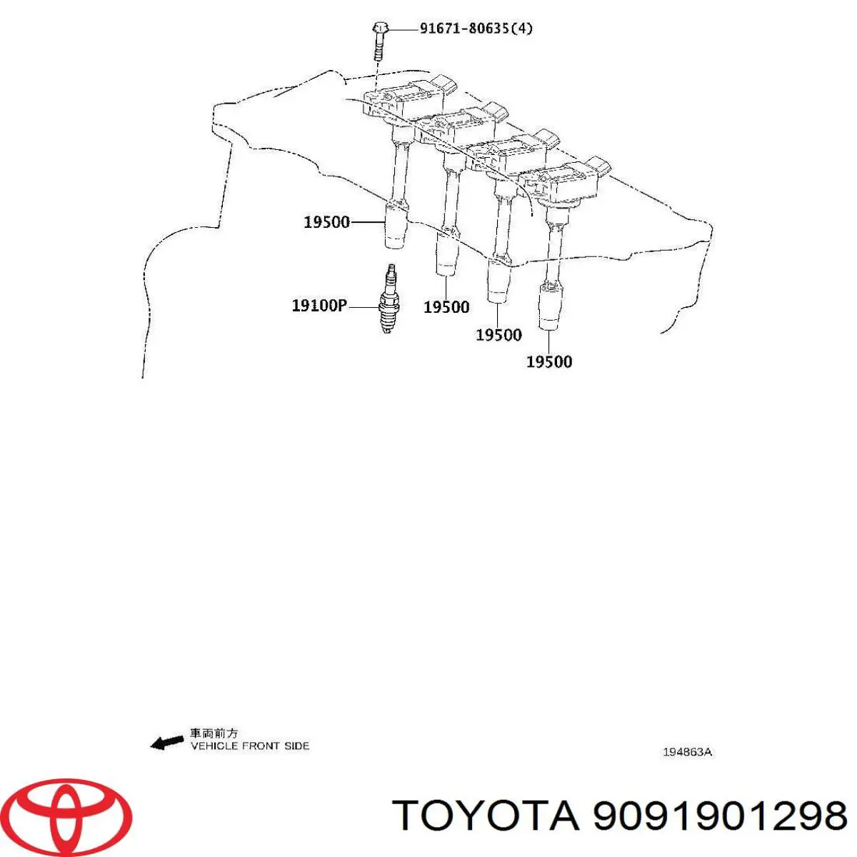 9091901298 Toyota Świeca zapłonowa