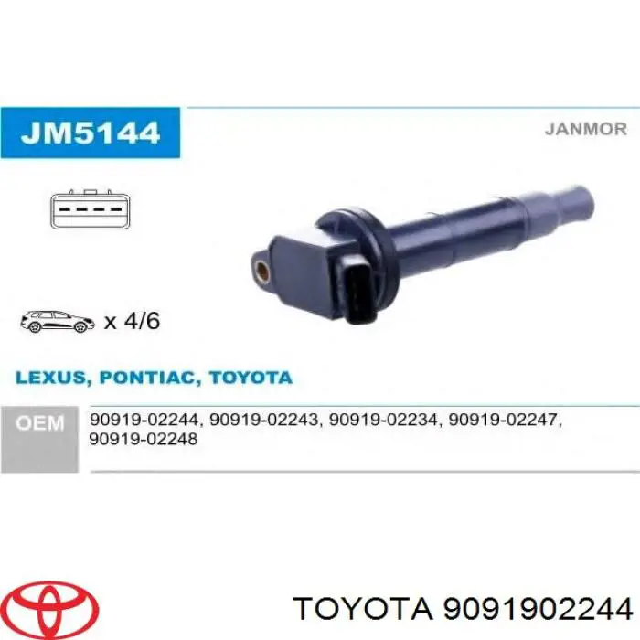 Do koszyka 9091902244 Toyota Cewka zapłonowa