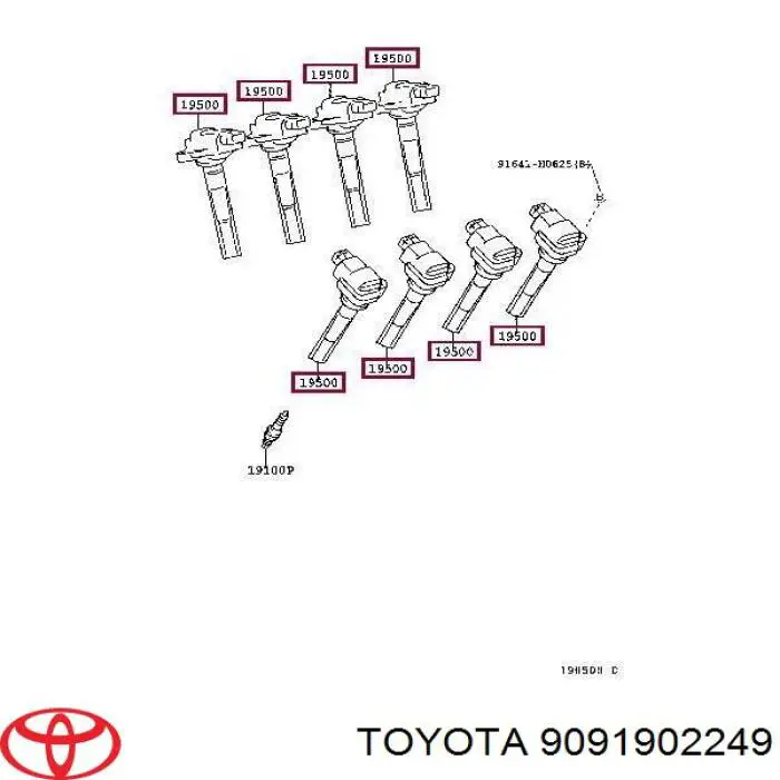 Cewka zapłonowa Toyota 9091902249 cena, od 60,78 USD