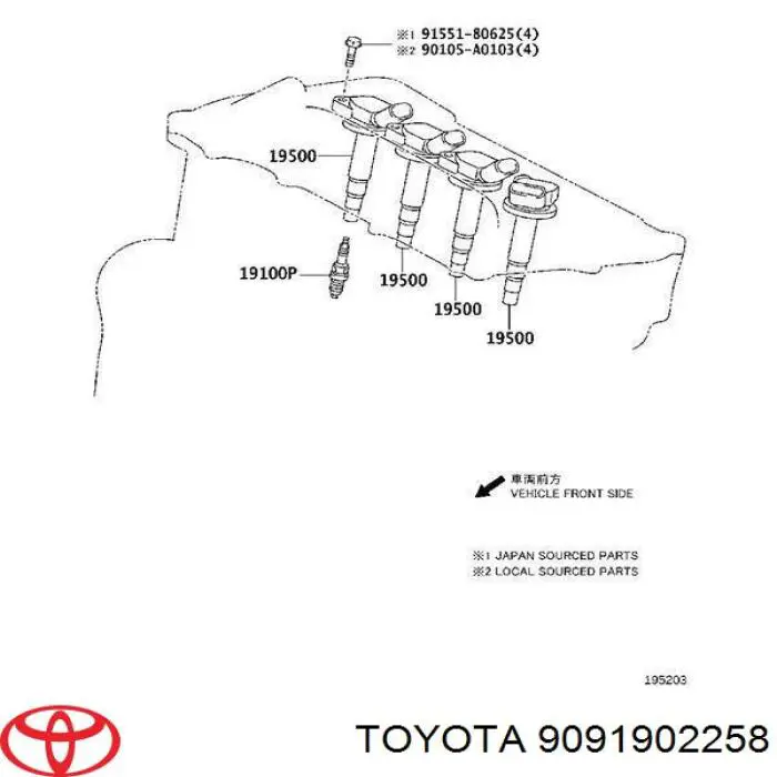 9091902258 Toyota Cewka zapłonowa