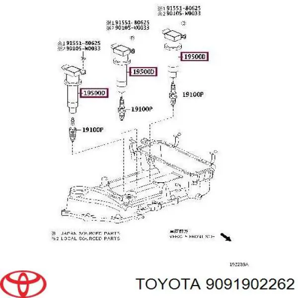 Do koszyka 9091902262 Toyota Cewka zapłonowa