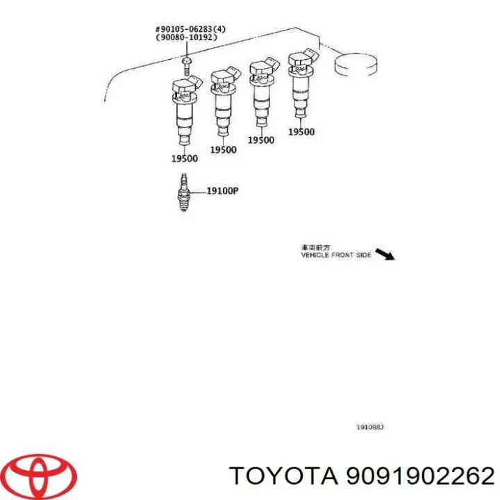 Cewka zapłonowa 9091902262 Toyota