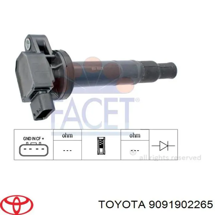 Cewka zapłonowa Toyota 9091902265 cena, od 61,40 USD