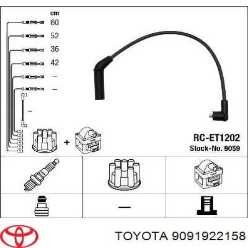 Do koszyka Zestaw przewodów wysokiego napięcia Toyota Corolla  E9