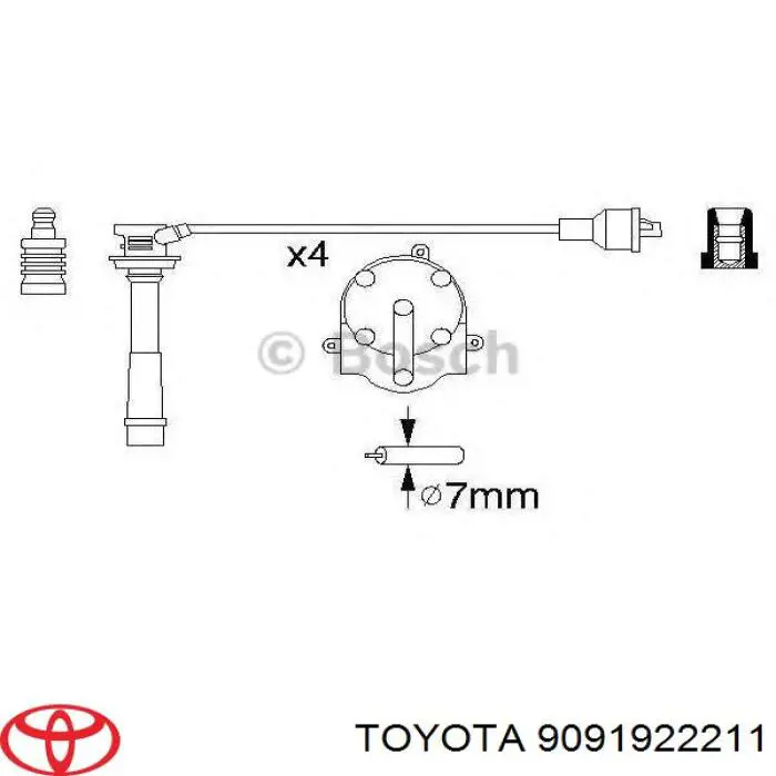 Do koszyka 9091922211 Toyota Zestaw przewodów wysokiego napięcia
