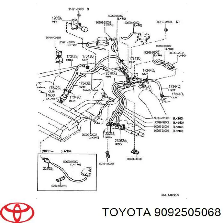 Czujnik temperatury próżniowy Toyota 9092505068 cena, od 65,88 USD
