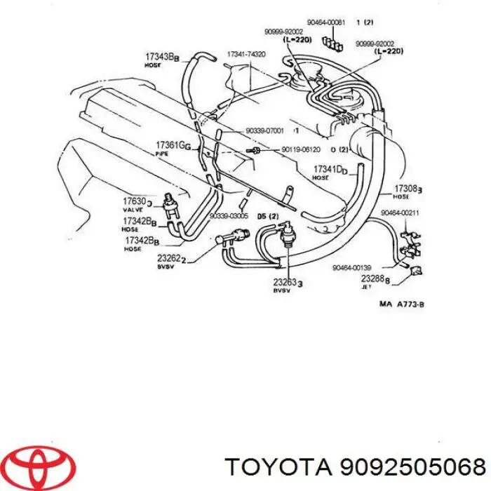 Do koszyka 9092505068 Toyota Czujnik temperatury próżniowy