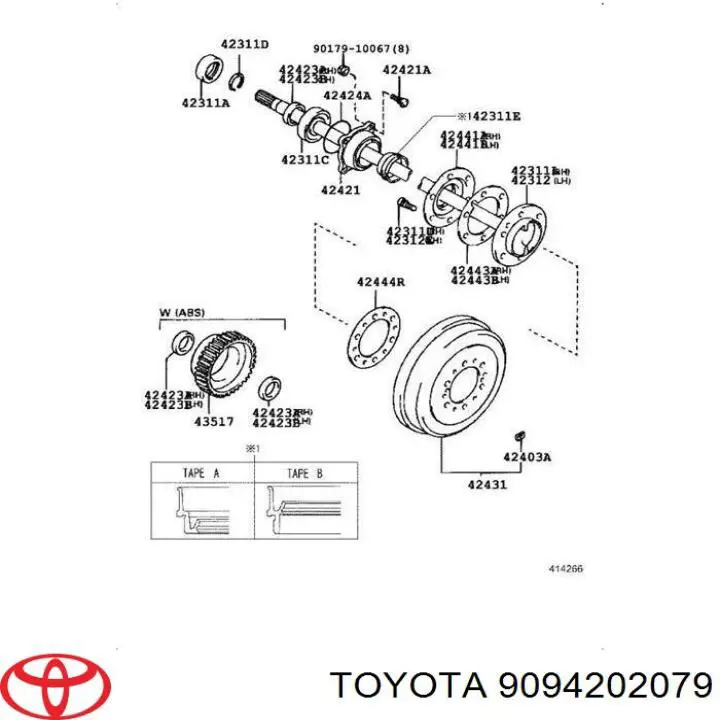 Szpilka koła tylna Toyota 9094202079 cena, od 5,40 USD