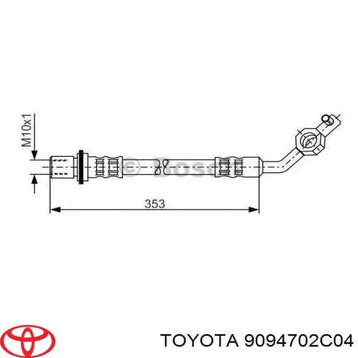  Przewód hamulcowy przedni Toyota Hiace 3